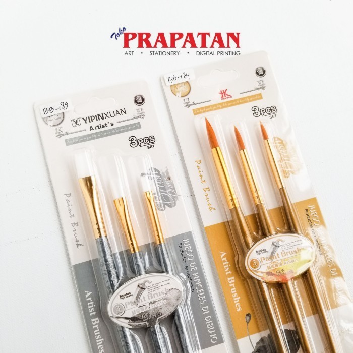 

Kuas Lukis Yipinxuan Hokka set 3pcs / Paint Brush - Y-306 Flat -YY41