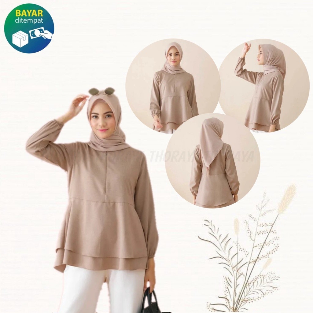 Atasan Blouse Wanita Muslimah Remaja Kekinian Viral Terbaru 2022 Baju Atasan Wanita Lengan Panjang  