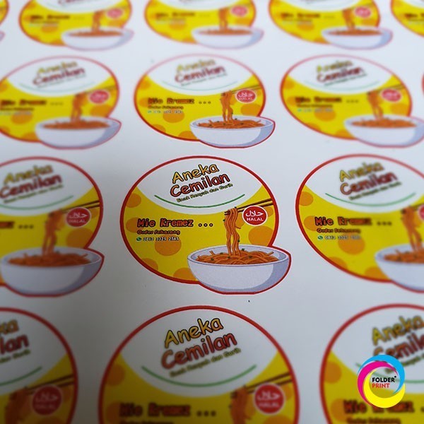 

Cetak Stiker Chromo Glossy A3+ Label Kemasan Produk (Custom Cutting) Free Custom Desain