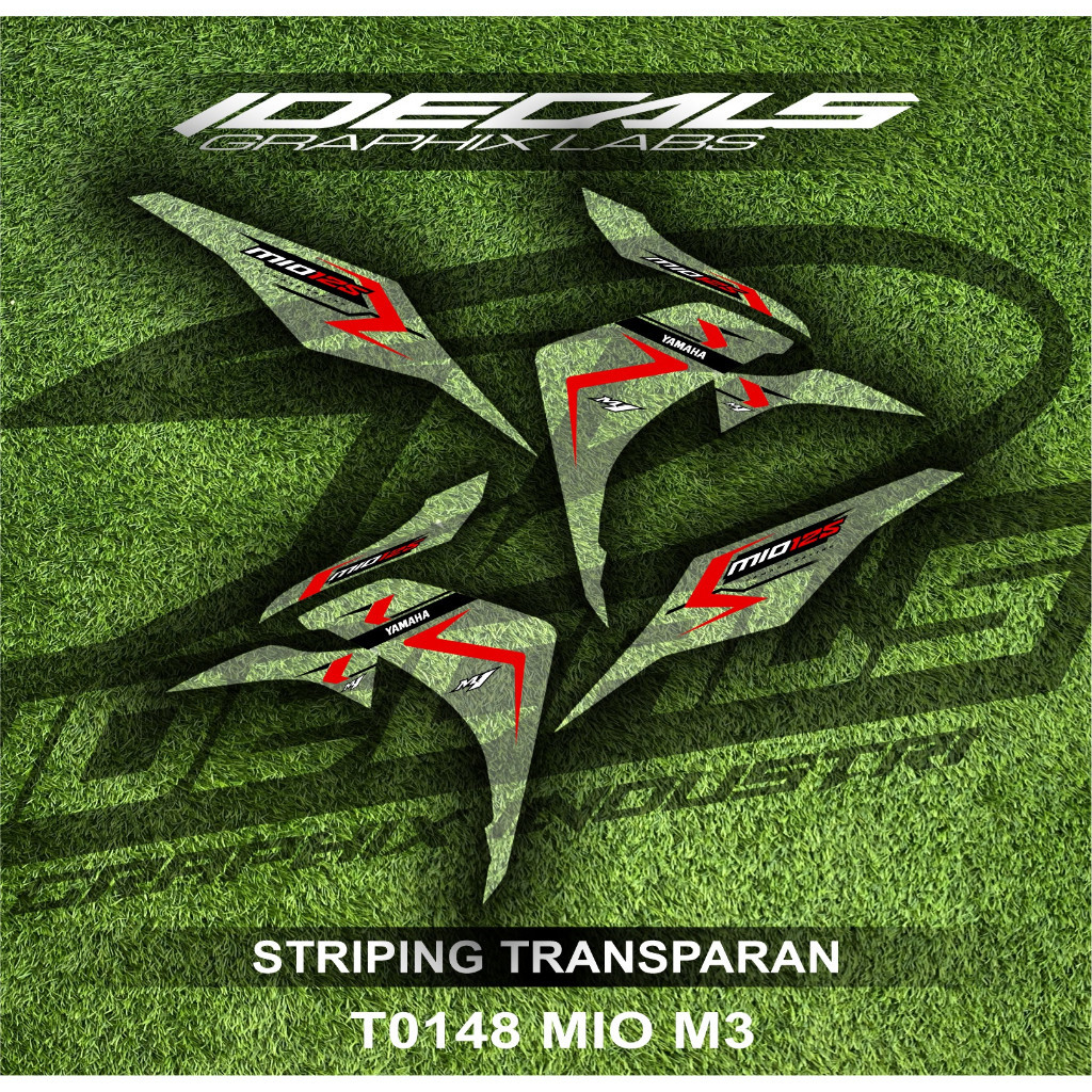 

t0148 sticker striping transparan motor mio m3 tema list variasi simple bisa request desain motorcicle