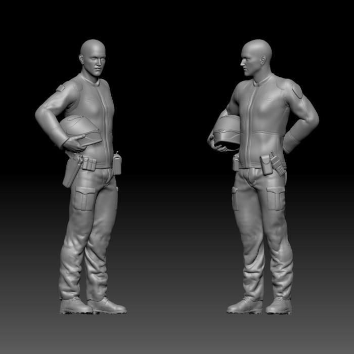 Figure Diorama Diecast Resin police stand bring helmet Miniatur Skala 64