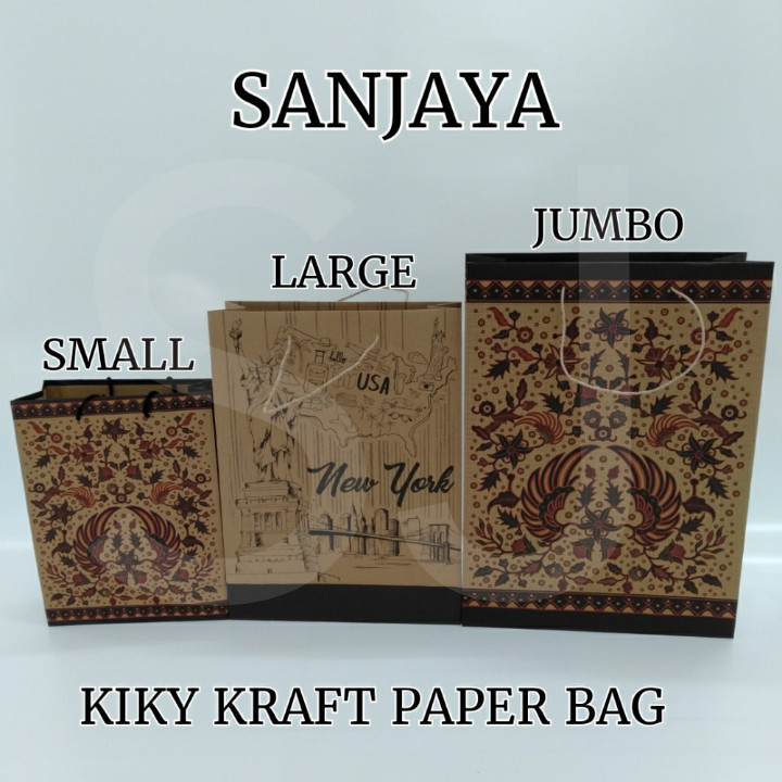 

(HASANS HOME)Kiky Tas Tali Kraft / Paper Bag / Tas Kertas Motif Kraft / Kiky Tas Tali Kraft