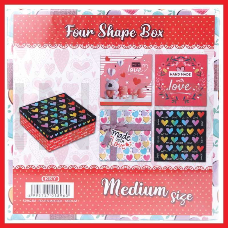 

(HASANS HOME)Kiky Box Four Shape Medium / Kotak Kado Kiky / Box Hadiah Kotak / Kiky Four Shape Box Medium