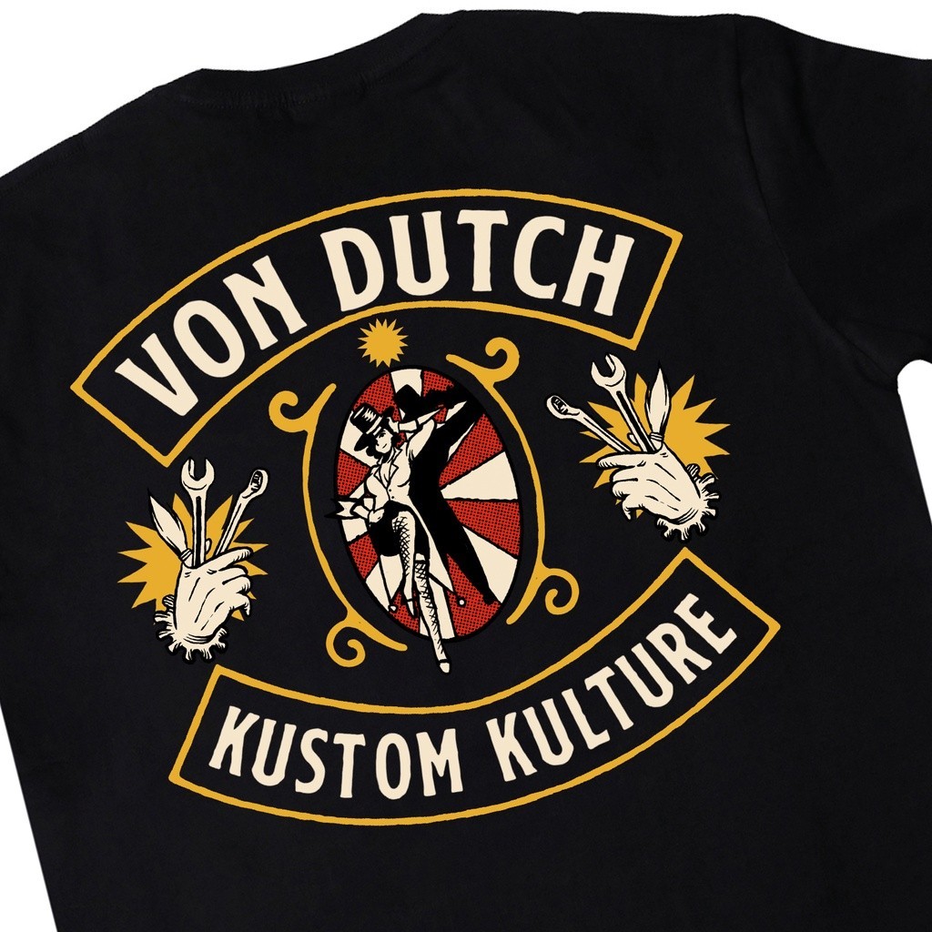 【COD】 Von Dutch Tshirt 0746 Black KAOS