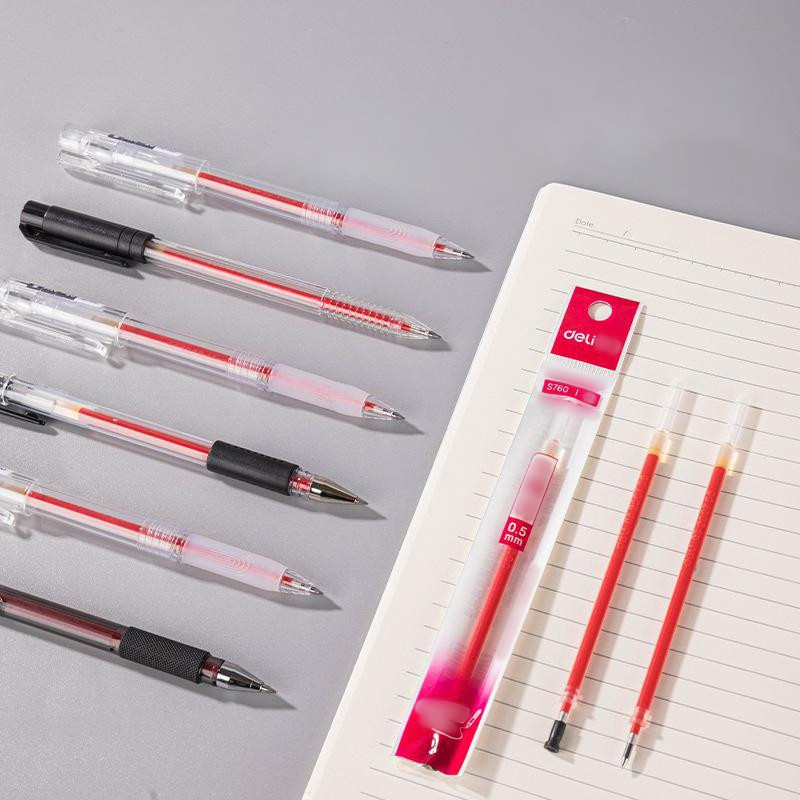 

COD Hitam Merah Inti Pena Pulpen 0.5mm Inti Pena Air Perlengkapan Kantor