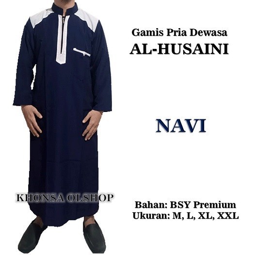 Gamis Pria Jubah Laki Laki Dewasa Baju Muslim Resleting Trendy - Hitam, M