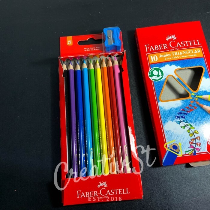 

Pensil 10 Warna Anak Faber Castell Junior Triangular Colour 10