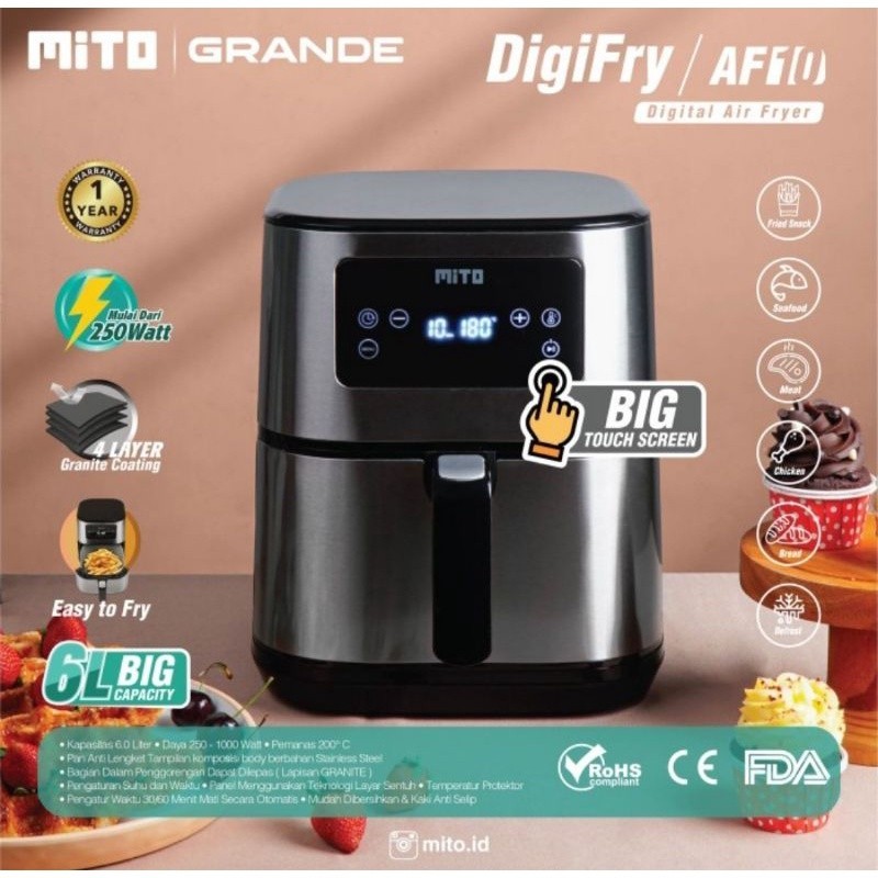 PROMO BIG RAMADHAN SALE Mito Air Fryer AF10 / Air Fryer Mito / Mito / Air Fryer