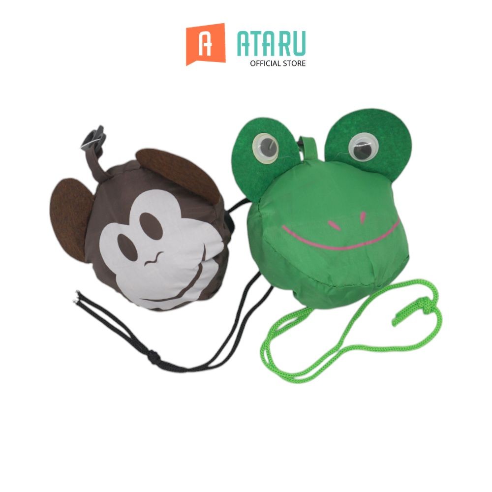 Ataru Tas Belanja Lipat Animal Random shopping bag kantong blanja tote bag belanjaan serbaguna tas g
