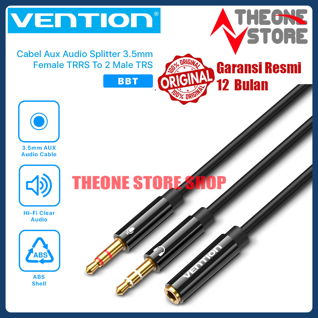 Vention Kabel Splitter 2 Male To Female Jack Audio 3.5mm Audio & Mic