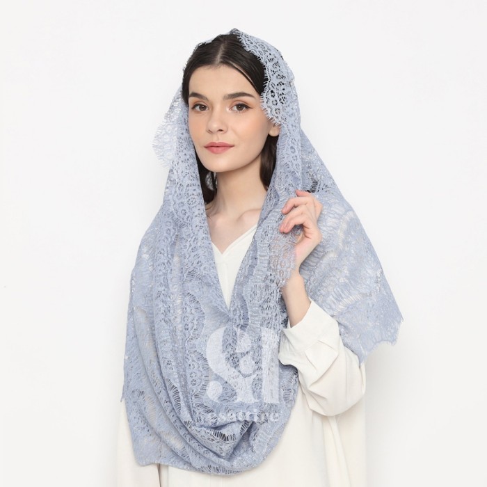 Kerudung Pashmina Hijab Lace Lebaran Instant Esattire - Gold