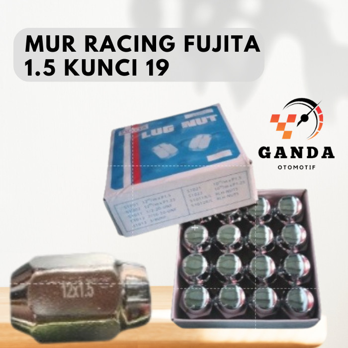 MUR RACING RODA MOBIL UKURAN 1,5 & 1,25 KUNCI 19 / 21 ISI 16 PCS - 1.5 KUNCI 19