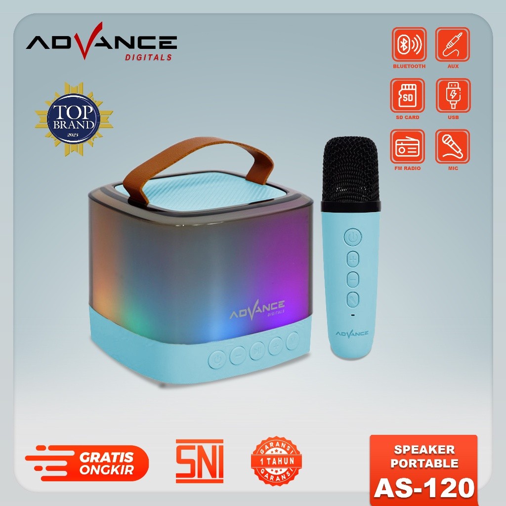 Advance Portable Karaoke Speaker AS-120 Lampu Tidur Speaker Karaoke Speaker Advance Speaker Salon Ad