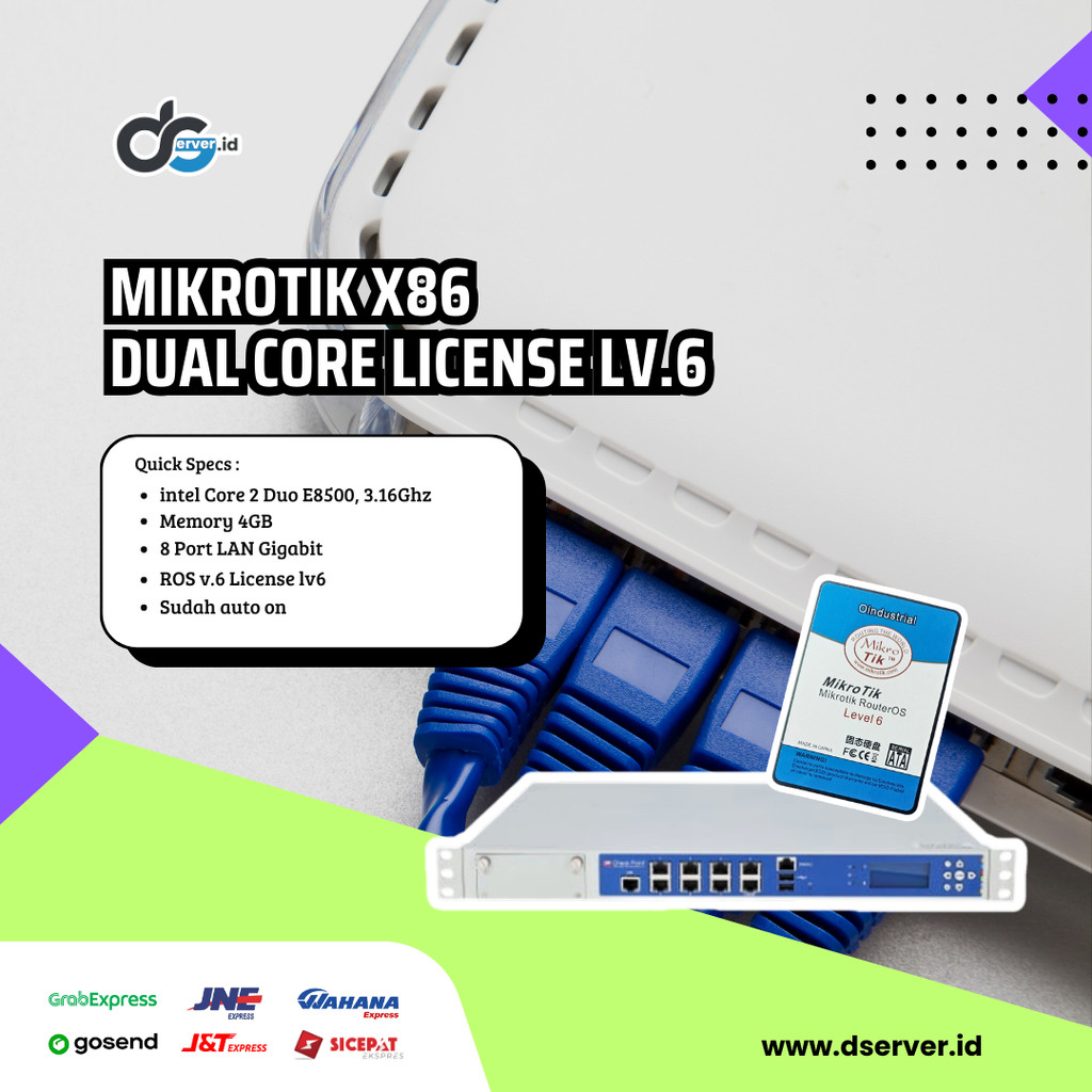 Mikrotik x86 8 Port gigabit License Lv.6