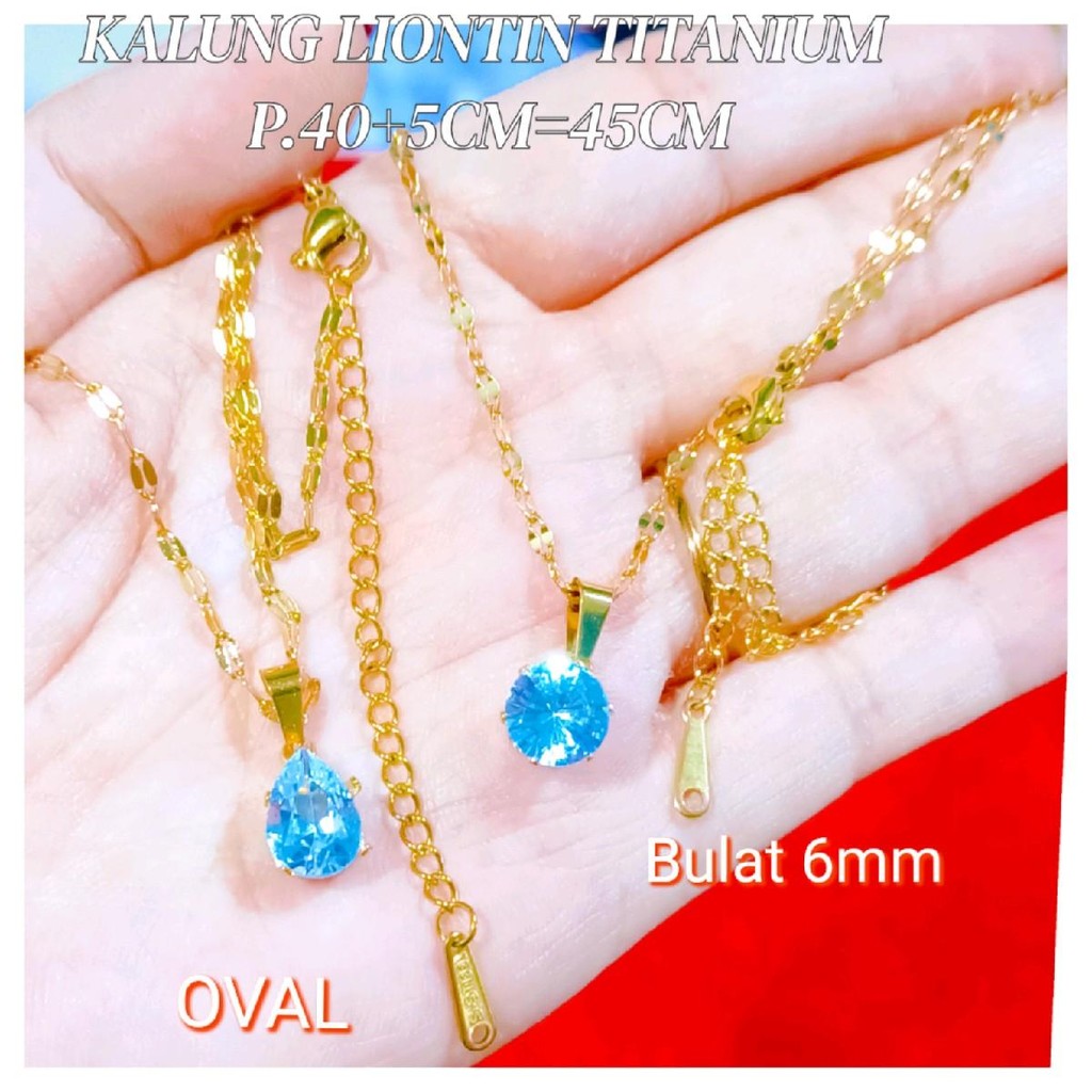 KALUNG TITANIUM PERMATA 6 7 mm35 cm  40 plus 5cm