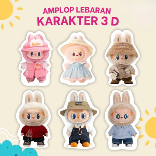 

Amplop Lebaran 3D Labubu Sanrio Super Hero Karakter Lucu Unik Angpao Gemoy Idul Fitri