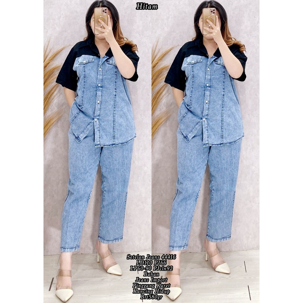 SETELAN WANITA JEANS 44416 JEANS IMPORT Cek stok dulu