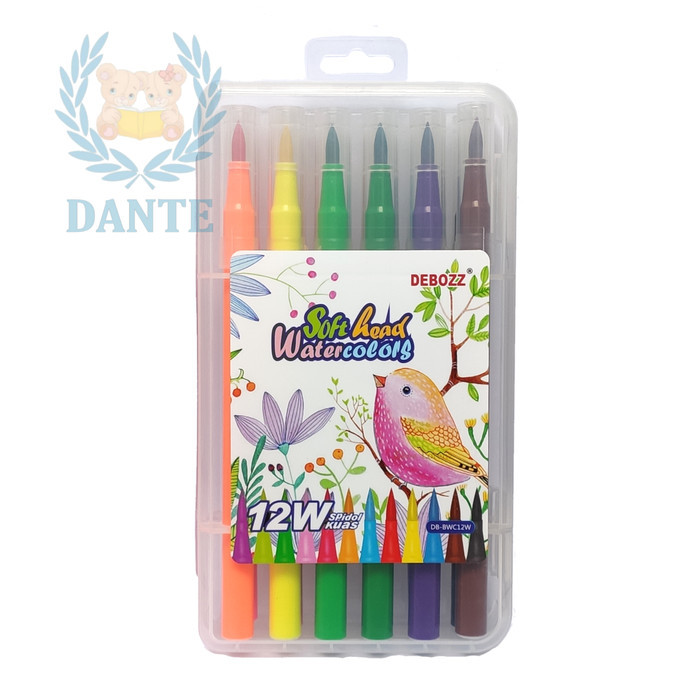 

[TERLARIS] Spidol Debozz 12 Warna Brush Pen ( per Set )