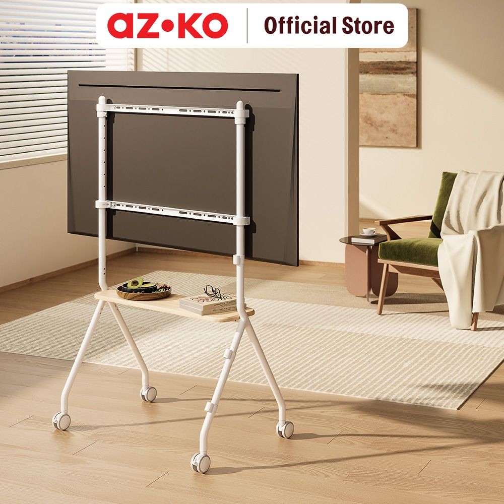 AZKO Krisbow Studia Bracket Tv Standing 43-80 inci - Putih Fixed Fixture Television Penyangga Televi