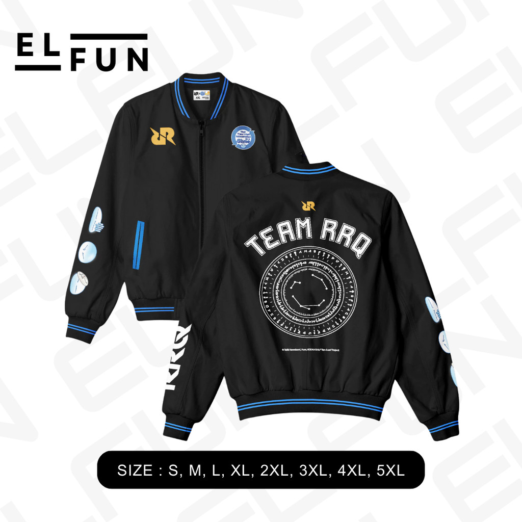 jaket RRQ x Slime Jacket Bomber Black Ukuran oversize S M L XL 2XL 3XL 4XL 5XL evos alter ego onic b