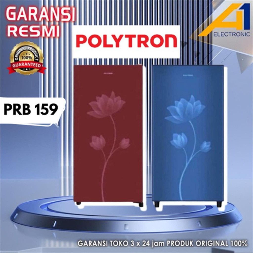 POLYTRON KULKAS PRB159 / PRB 159 R/B , 1 PINTU 150 LITER 75 WATT