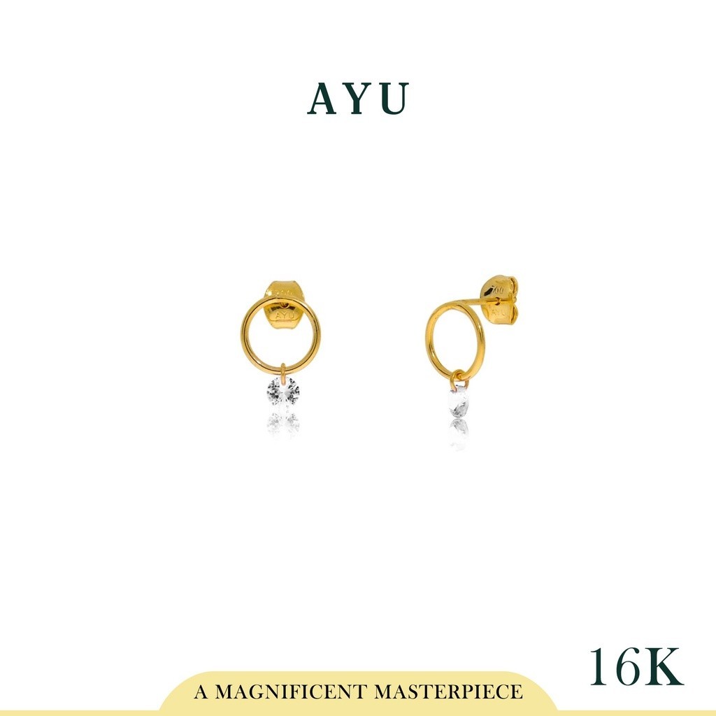 AYU Anting Emas Tindik - Candy Pop On Circle Studs 16K Yellow Gold