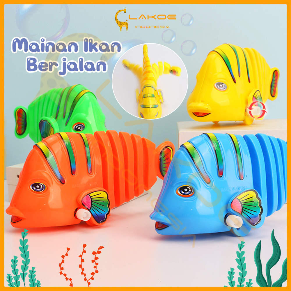 LAKOE Mainan Anak Ikan Bergerak/Menggoyang Ekor Mainan Ikan/Mainan Edukasi Bayi