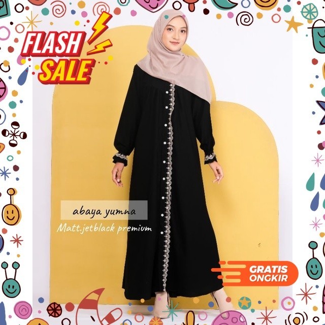 MEGASALE / ABAYA YUMNA / GAMIS JETBLACK RENDA / GAMIS JETBLACK PREMIUM / ABAYA JETBLACK RENDA / ABAY