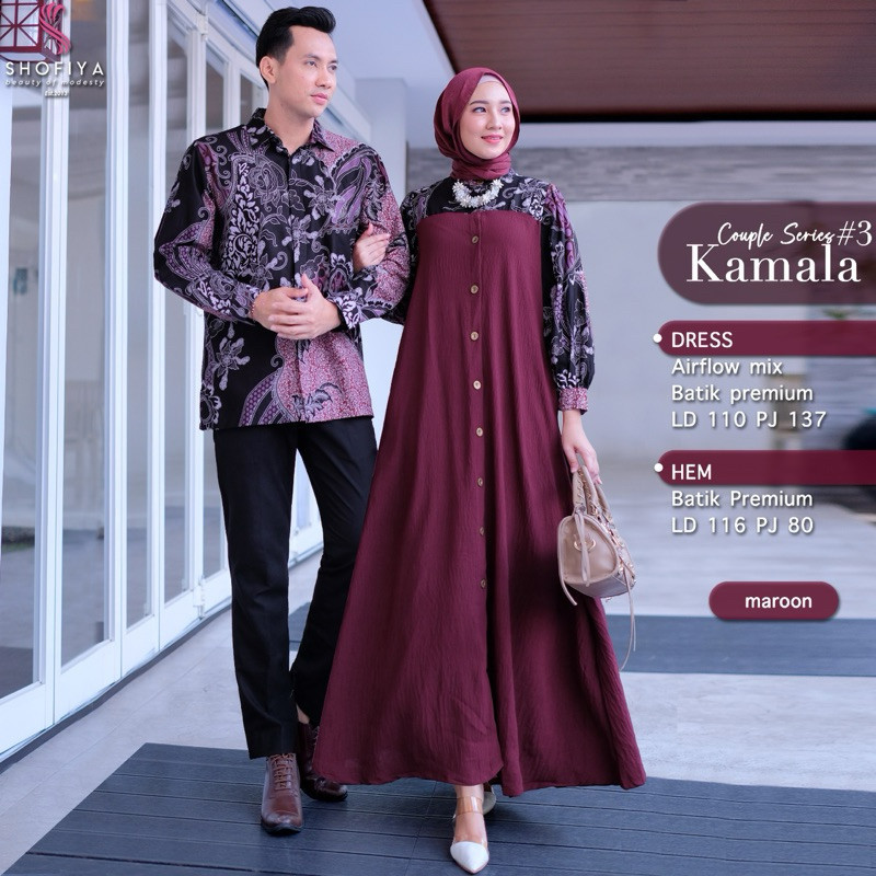 (NEW BAJU COUPLE 2024) ZS NAZWA • KAMALA COUPLE GAMIS BY SHOFIYA