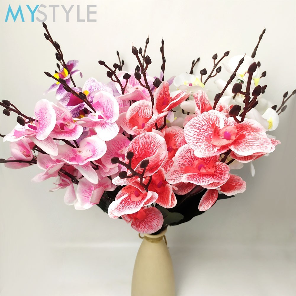 KOREAN ANGGREK 20 ORCHID TANAMAN HIAS BUNGA PLASTIK BESAR BUNGA ARTIFISIAL MURAH