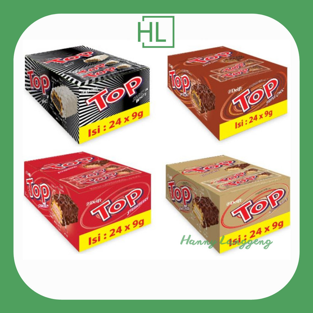 

[HL] Delfi Top Wafer Box Coklat/Black in White/Triple Choc - 1 Box 24pcs x 9gr