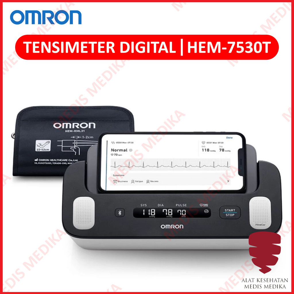 Tensimeter Digital Omron HEM-7530T Alat Ukur Tekanan Darah Tensi Bluetooth Upper Arm Blood Pressure Monitor + EKG