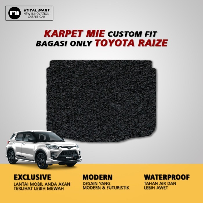 Royal Mart - Karpet Mobil Custom Bagasi Only Toyota Raize / Carpet Mie Bihun Premium Keset PVC Anti 