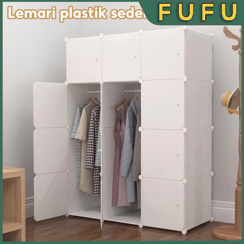 FUFU Lemari Plastik / Lemari Sekat / Lemari Pakaian / Lemari Baju / Lemari Multifungsi / Kotak Stora