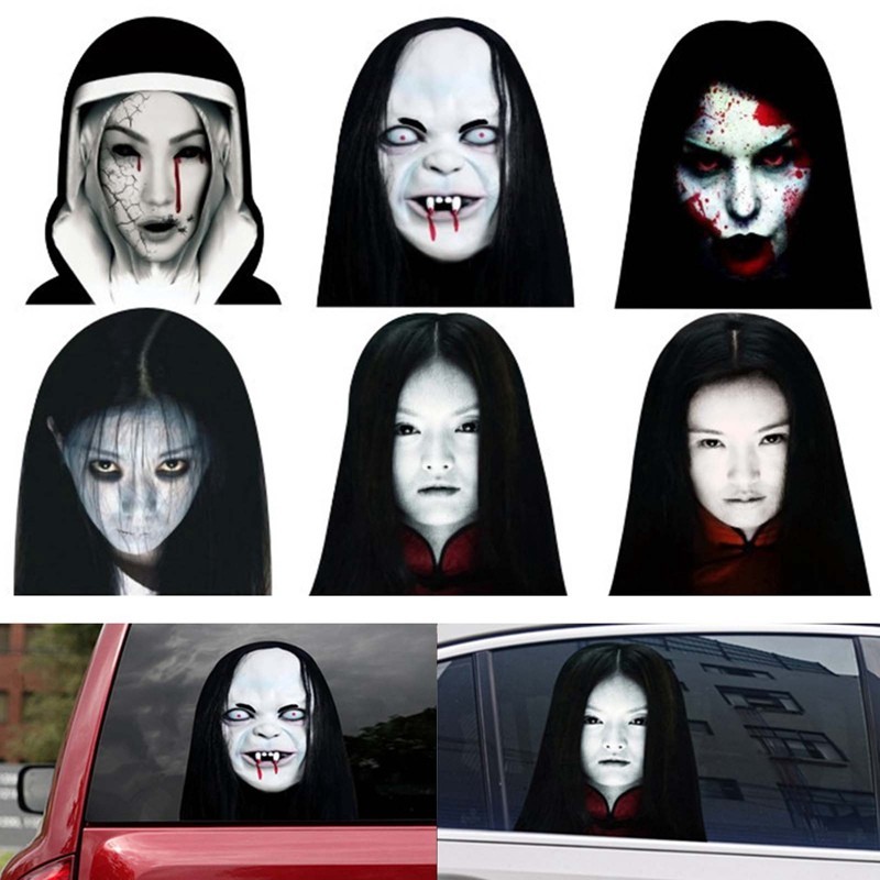Stiker Kaca Mobil Hantu Stiker Kaca Mobil Horor Stiker Kaca Mobil Helloween