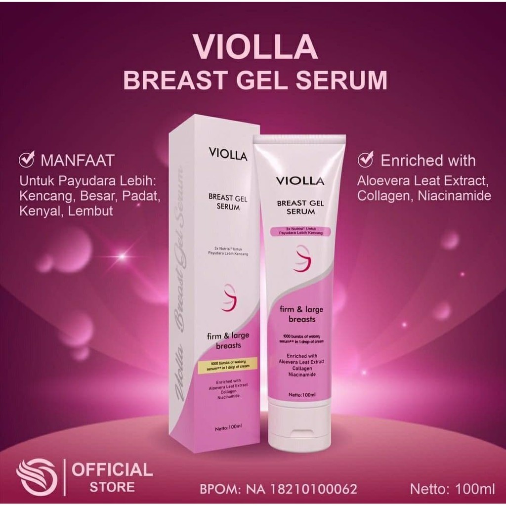 VIOLLA BREAST GEL - SERUM PEMBESAR & PENGENCANG PAYUDARA HALAL BPOM -  SERUM 100 ML - BREAST SERUM T
