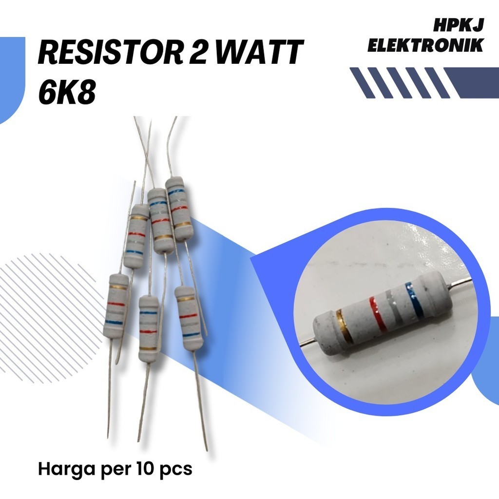 ( 40PCS ) RESISTOR 2 WATT 6K8 OHM 2watt 6k8 ohm R 2 watt
