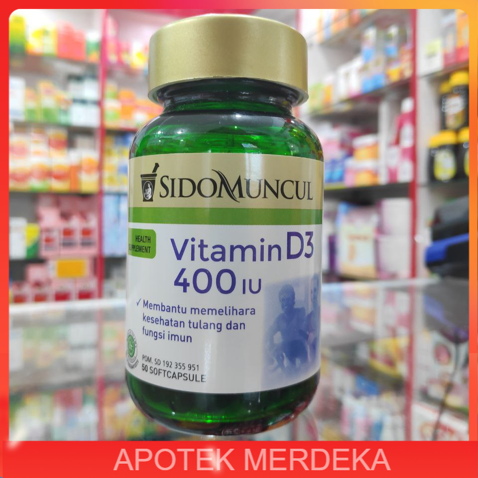 Sidomuncul Natural Vitamin  D3 400 IU 50 Kapsul