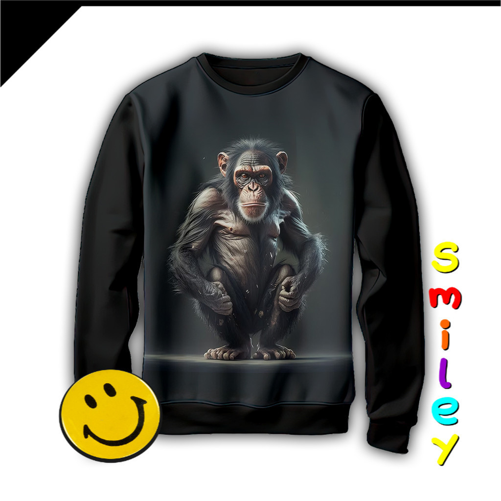 Sweater Anak Monyet Jaket Kartun TV Animasi Jaket 3D Binatang Hewan Monyet 04MM002 _SW Untuk Usia 1-