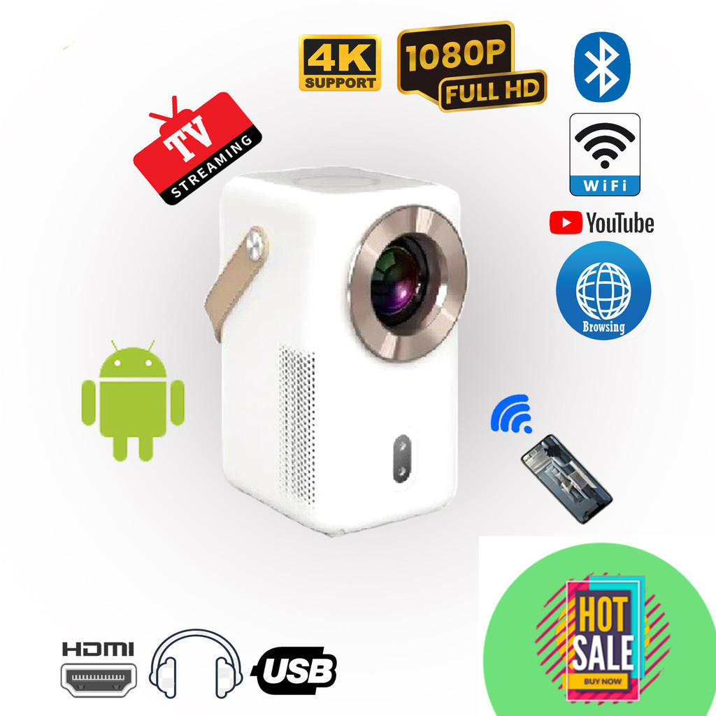 Decos Proyektor Murah Android Original 3600 Lumens / Proyektor mini / Projector Mini / Projector and