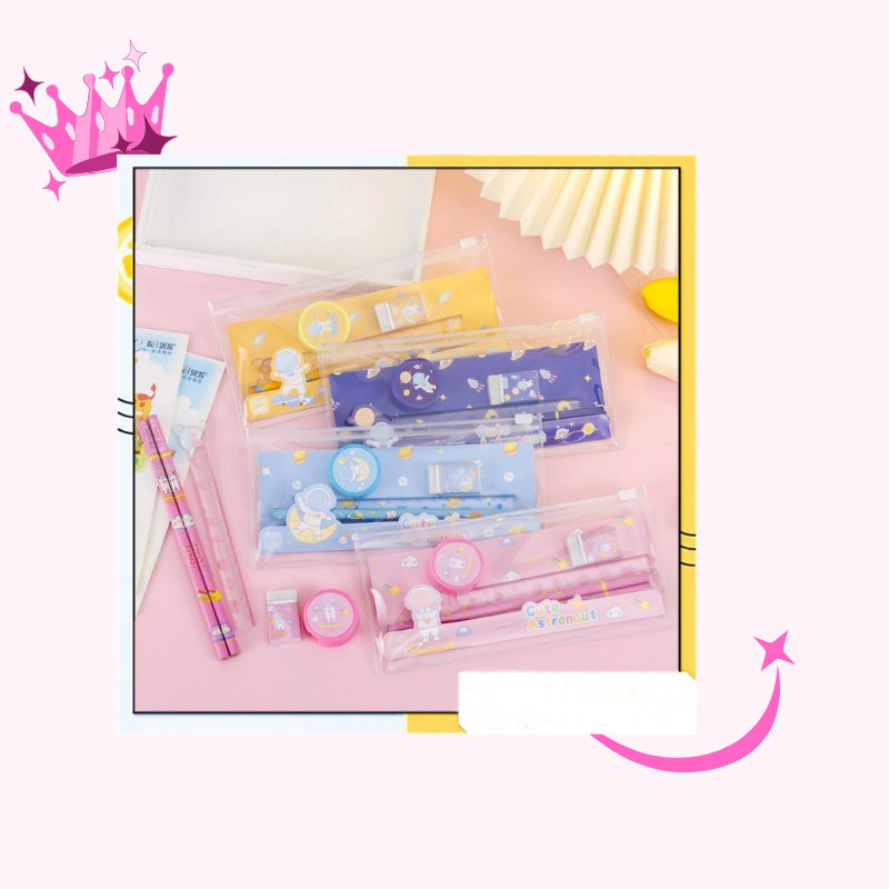 

Set Alat Tulis Sekolah Karakter Astronot / Pensil Set Anak Karakter / Set Alat tulis Karakter Cute