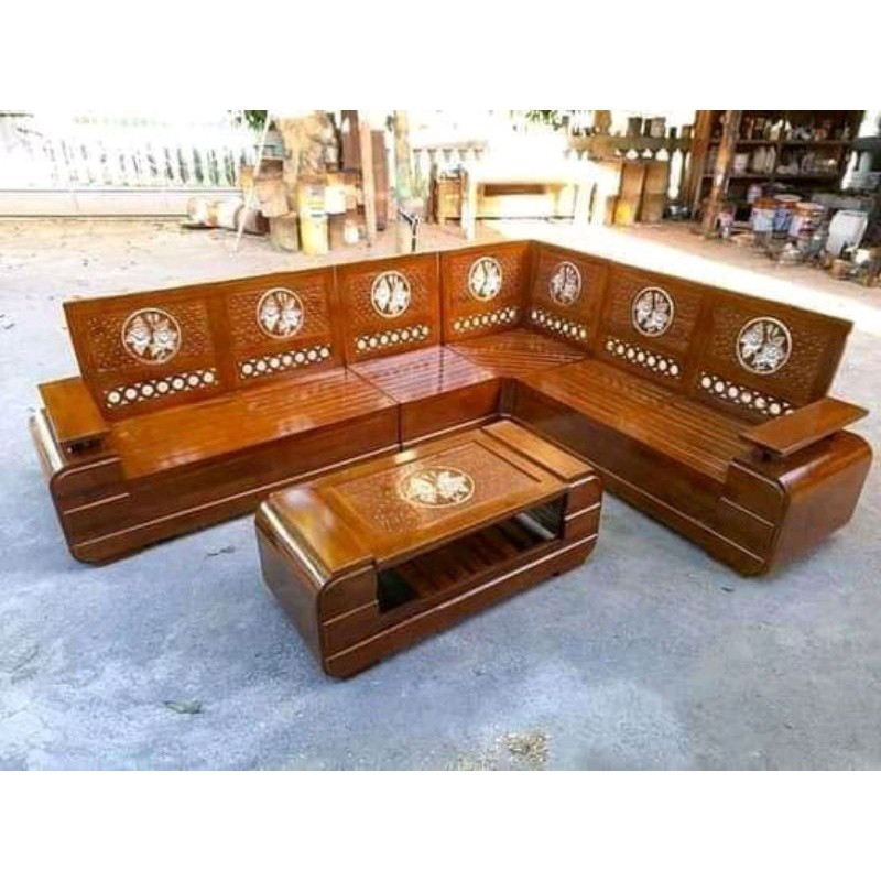 Kursi sudut domini kayu jati / kursi sudut minimalis model terbaru / kursi sudut jati terlaris / fur