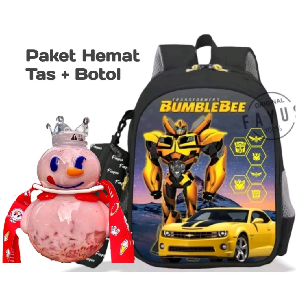 Tas Ransel BumbleBee Free Botol Mixue viral tas anak TK SD Terlaris