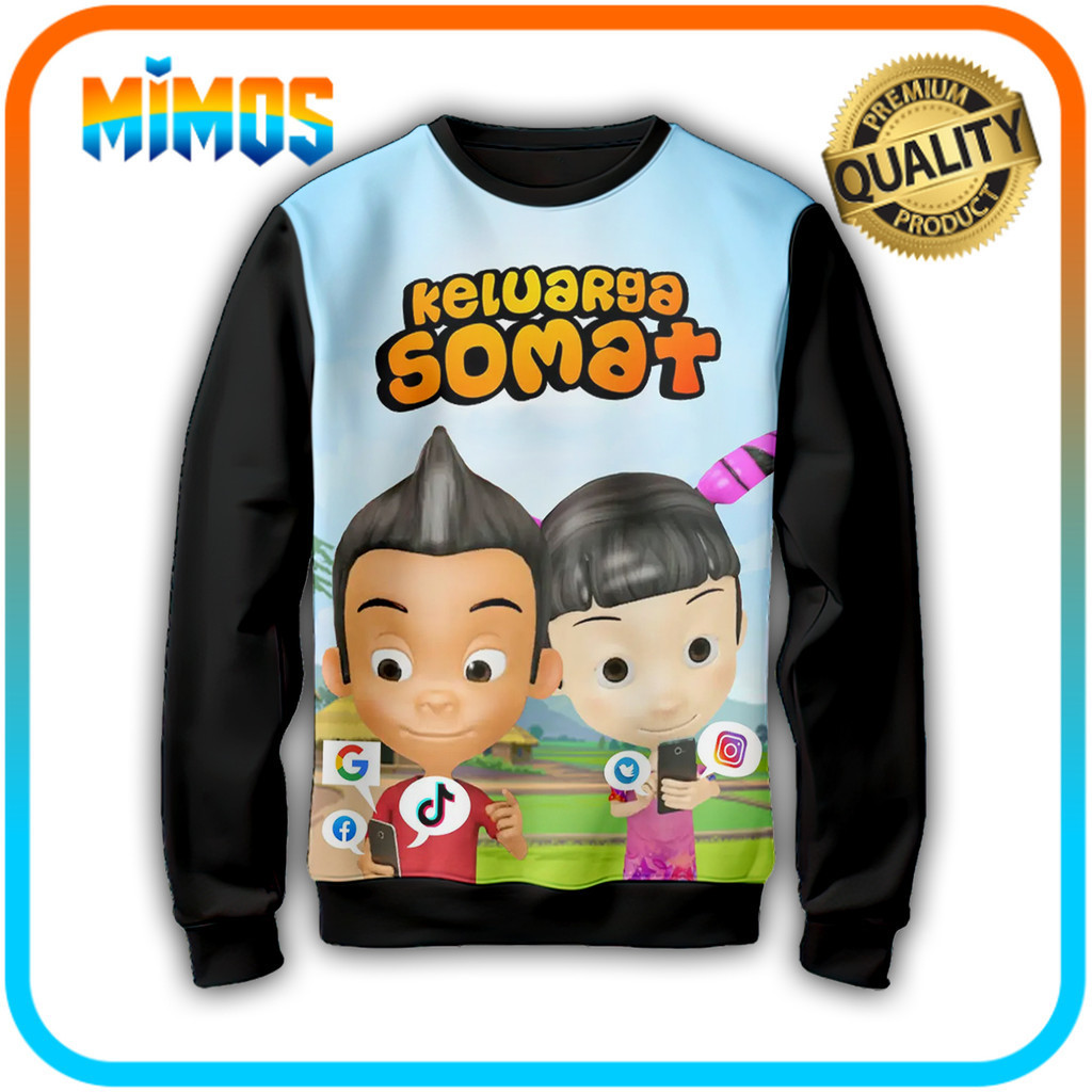Sweater Anak Animasi Keluarga Somat 3D Kartun Keluarga Somat 06CD006 _SW Untuk Usia 1-12 Tahun - Mim
