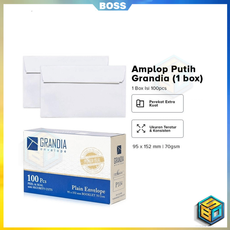 

BOSS MURAH COD Isi 100Pcs Amplop Putih P 104 Grandia Amplop Polos Kecil Dengan Lem Perekat