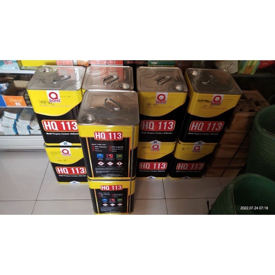 

Lem Kuning Qbond HQ 113 Blik 10 Kg Triplek, Kayu, HPL, PVC,Busa Q bond