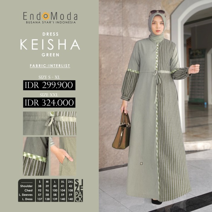 DRESS KEISHA / ENDOMODA / GAMIS WANITA MUSLIMAH - Maroon, S