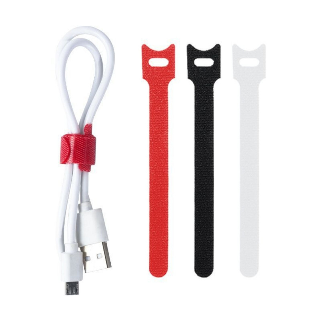 

Pengikat Kabel Velcro Klip Perekat Cable Clip Strap Organizer / Tali Penggulung Penjepit Perapih Penahan Kabel Berantakan