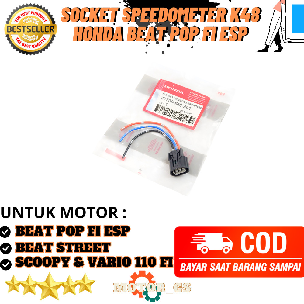 Socket Speedometer K48 Motor Honda Beat FI - Scoopy - Vario 110 FI - 37700-K48-A01