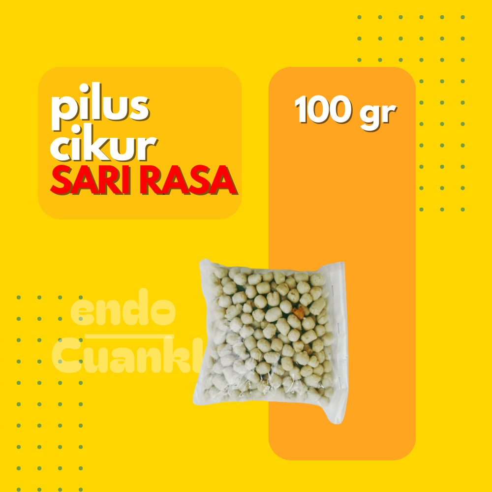 

100 Gr PILUS CIKUR Sukro Cikur Merek SARI RASA Bahan Pelengkap Baso Aci, Cuanki dan Seblak